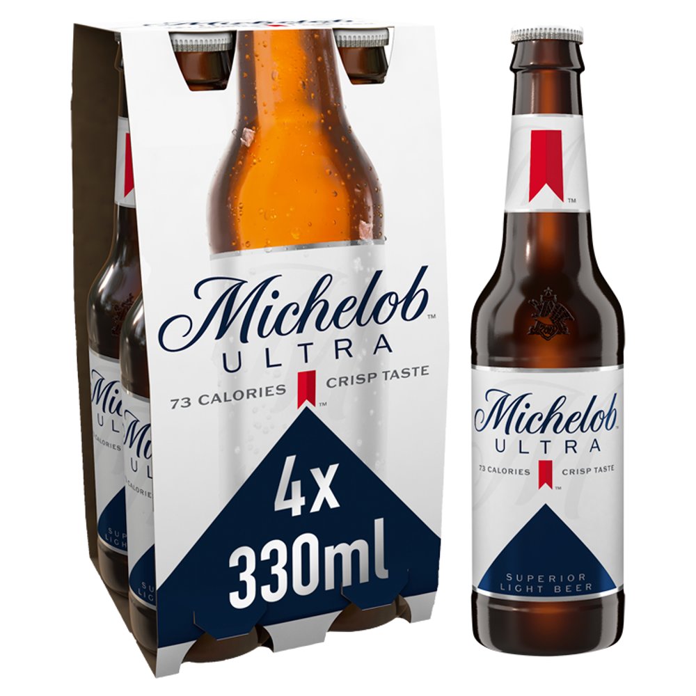 Michelob Ultra Superior Light Lager Beer Bottles 4 x 330ml