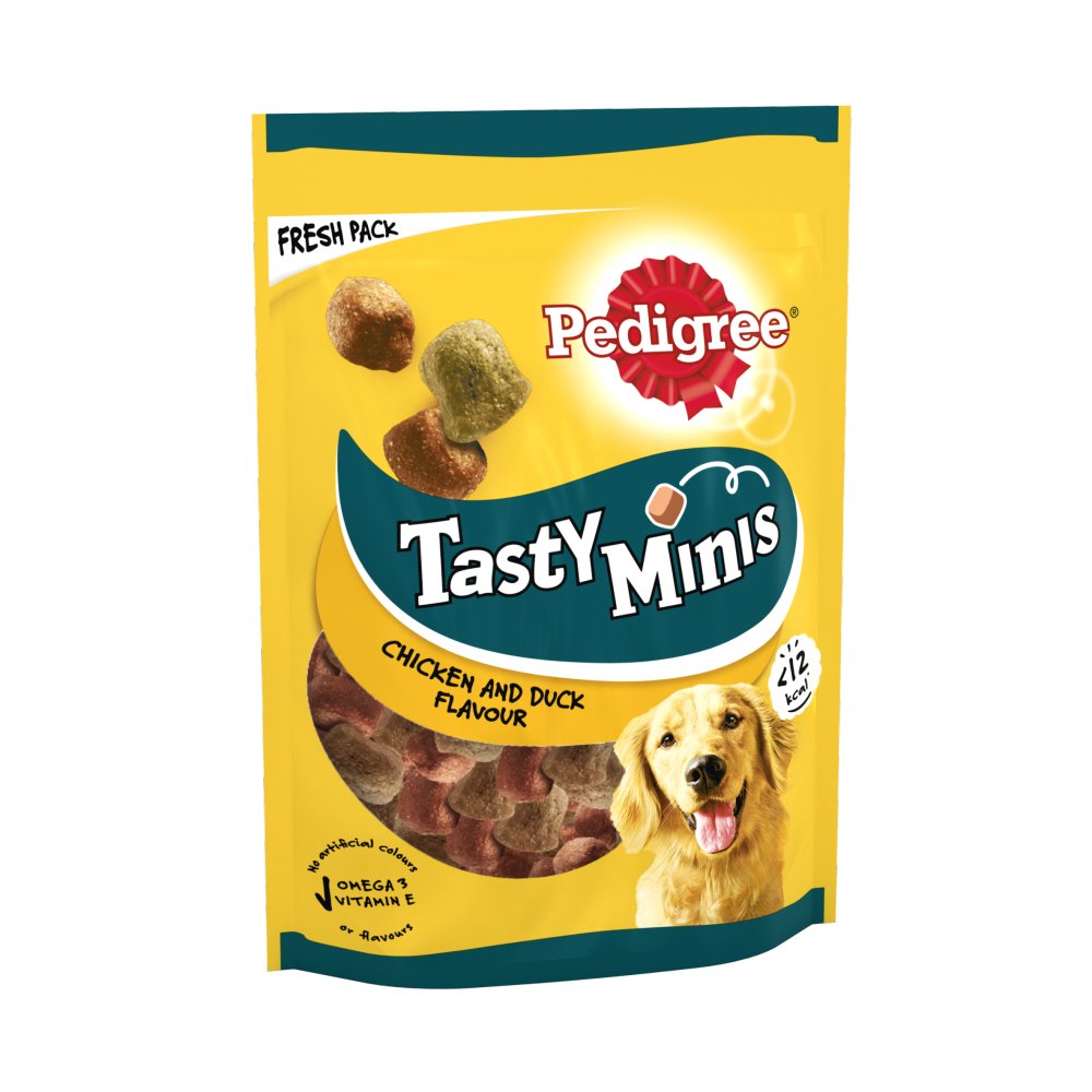 Pedigree Tasty Minis Adult Dog Treats Chicken & Duck Chewy Cubes 130g