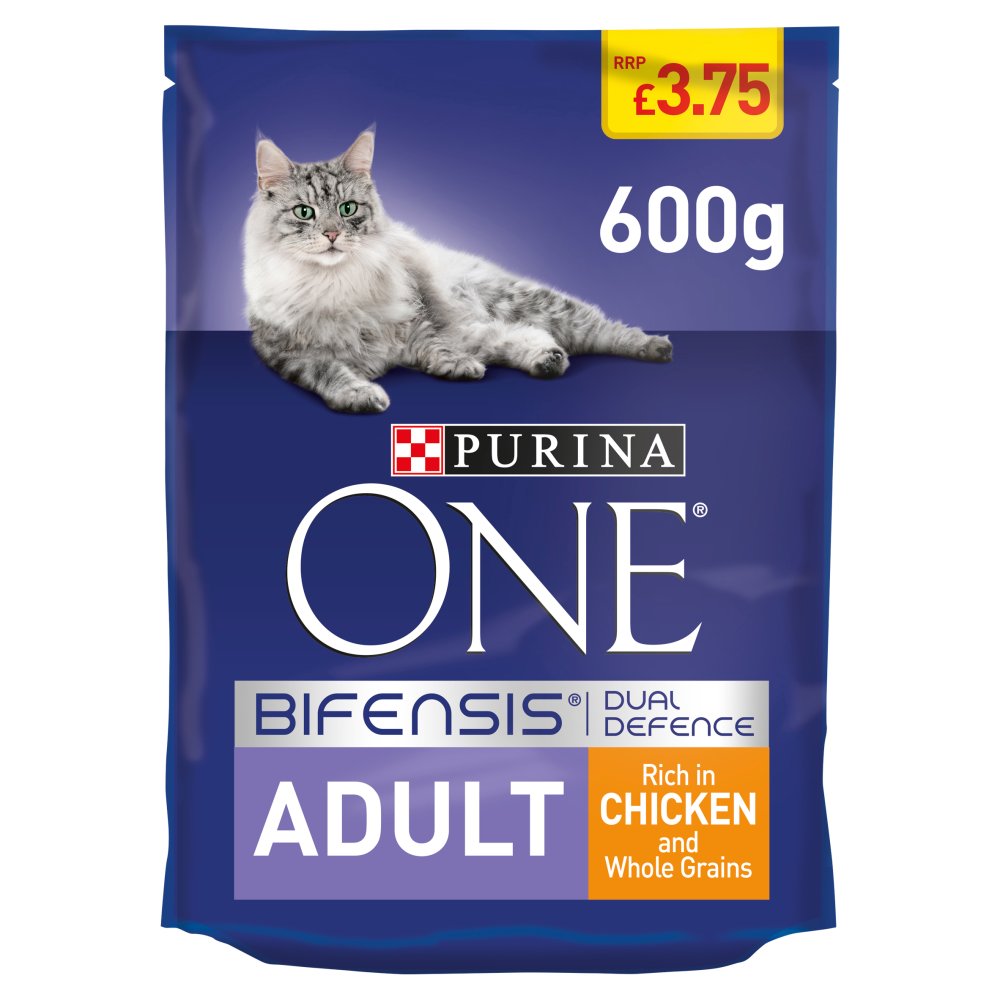 Purina ONE Adult Dry Cat Food Chicken and Wholegrains 600g