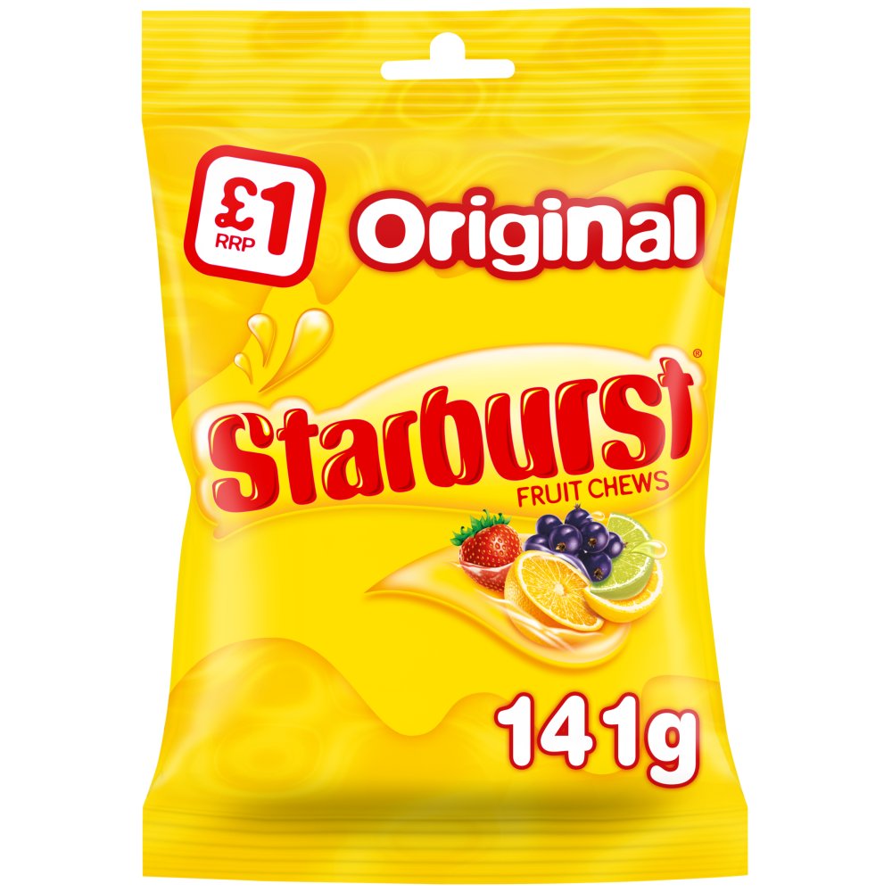 Starburst Original Fruit Chews Sweets £1 PMP Treat Bag 141g