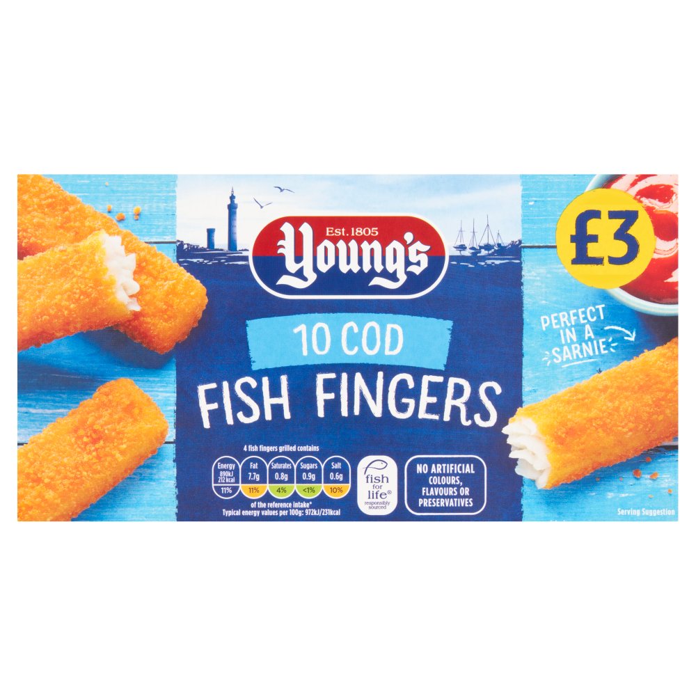 Young's 10 Cod Fish Fingers 250g