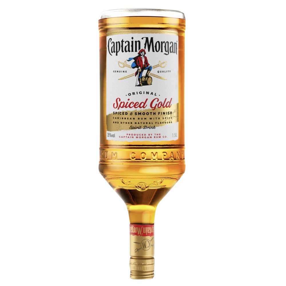 Captain Morgan Original Spiced Gold Rum Based Spirit Drink 35% vol 1.5L  Bottle | BB Foodservice