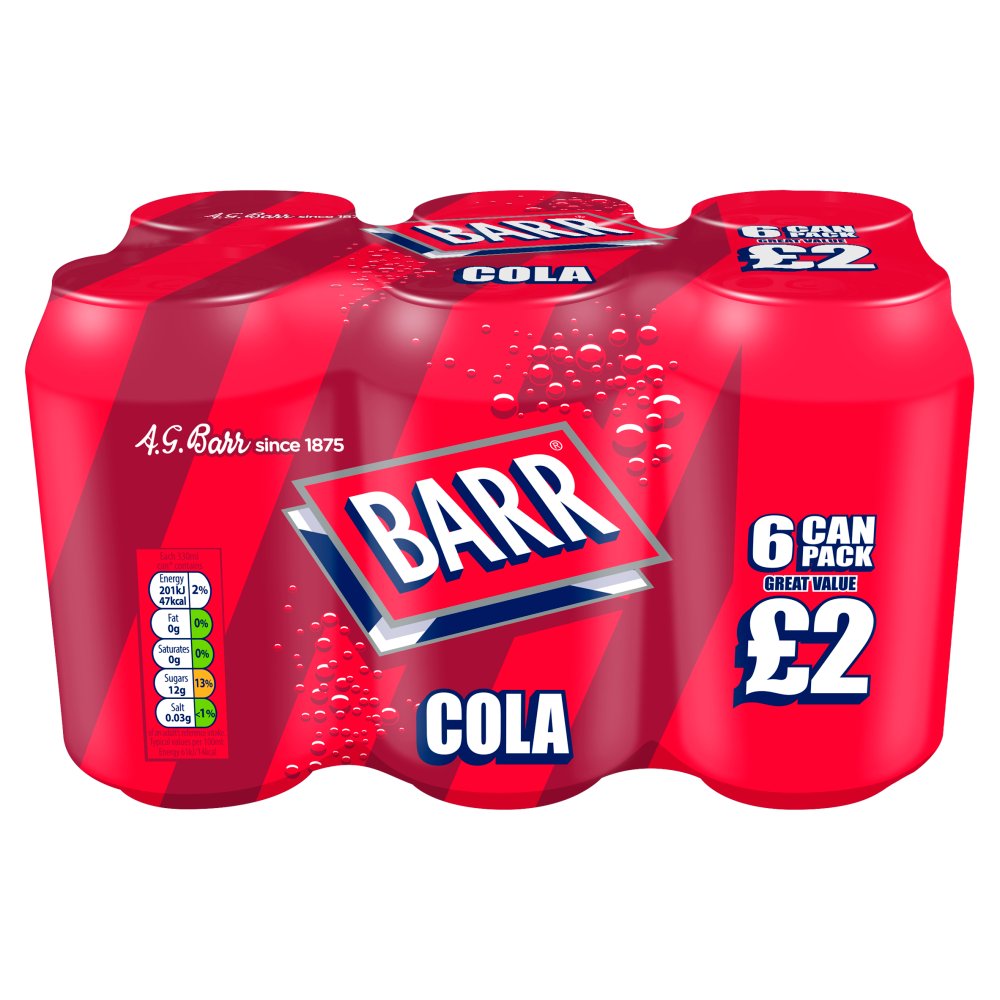 Barr Cola 6 x 330ml Cans, PMP, £2