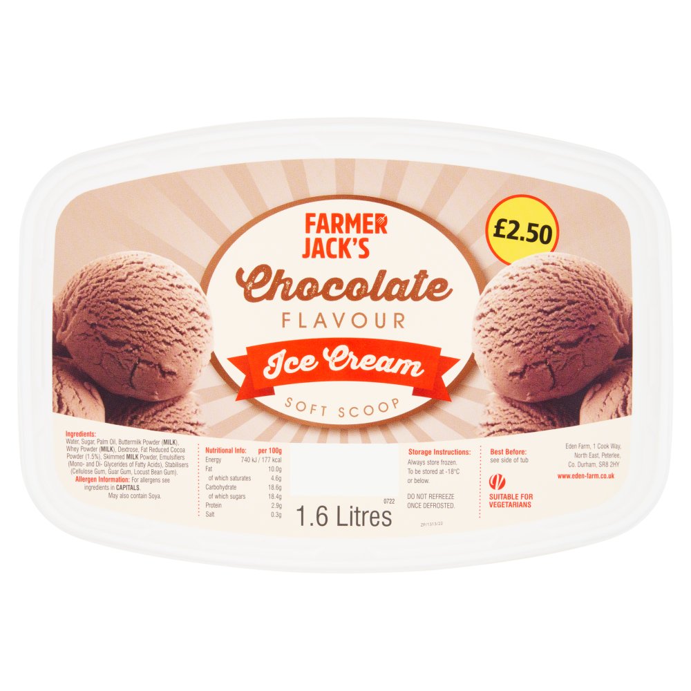 Farmer Jack's Chocolate Flavour Ice Cream 1.6 Litres