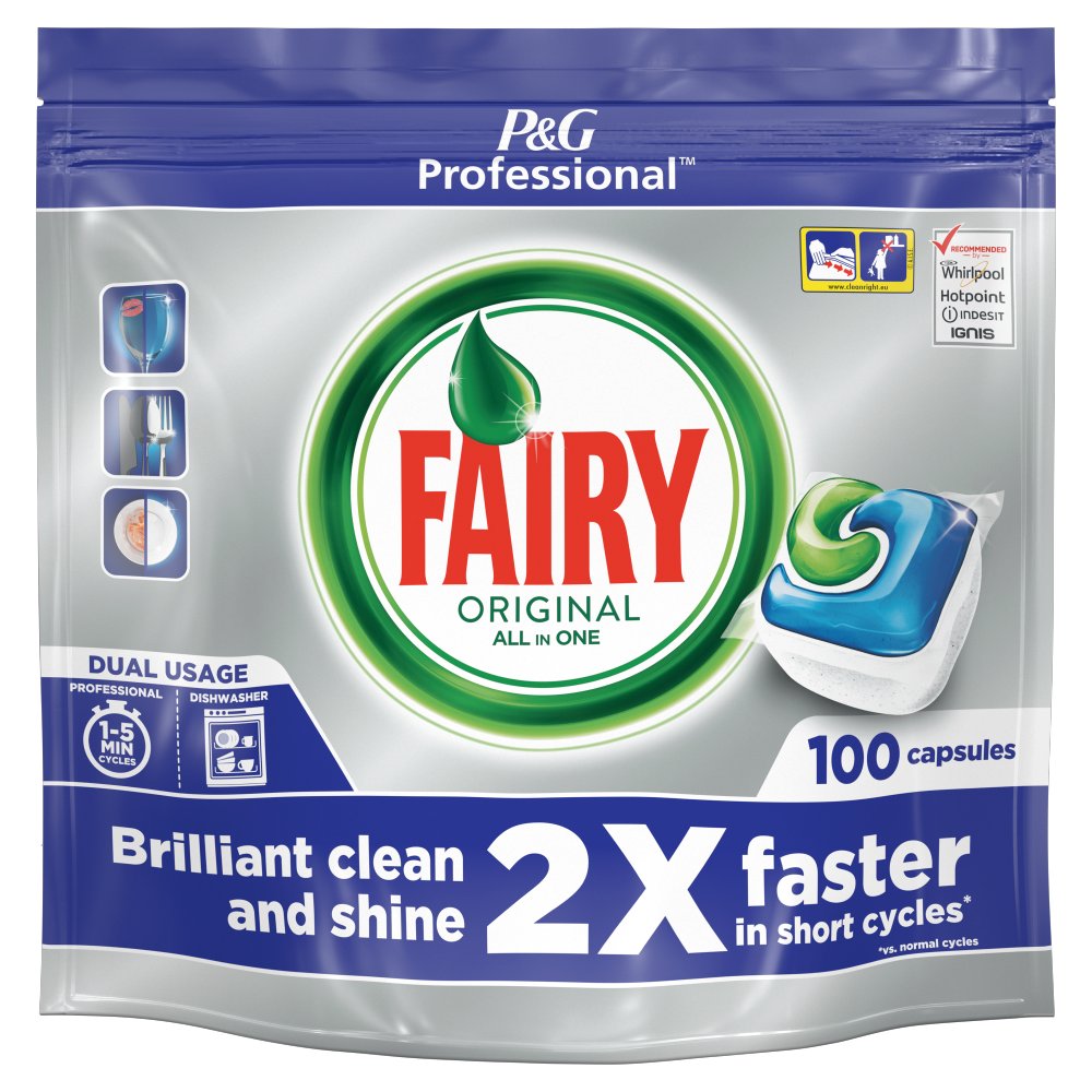 Fairy Original All In One Dishwasher Tablets, Regular, 100 Capsules