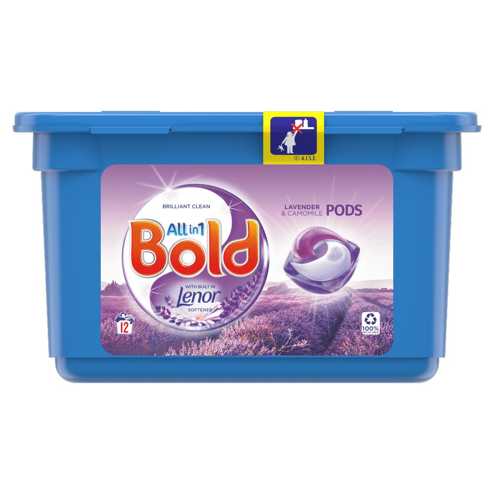 Bold All-in-1 Pods Washing Capsules Lavender & Camomile 12 Washes