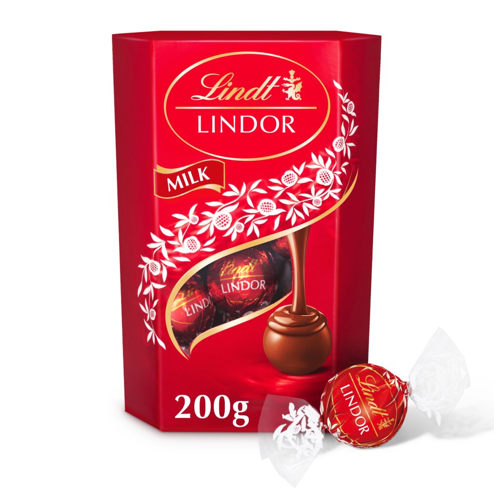 Lindt LINDOR MILK Chocolate Truffles with a Smooth Melting Filling 200g
