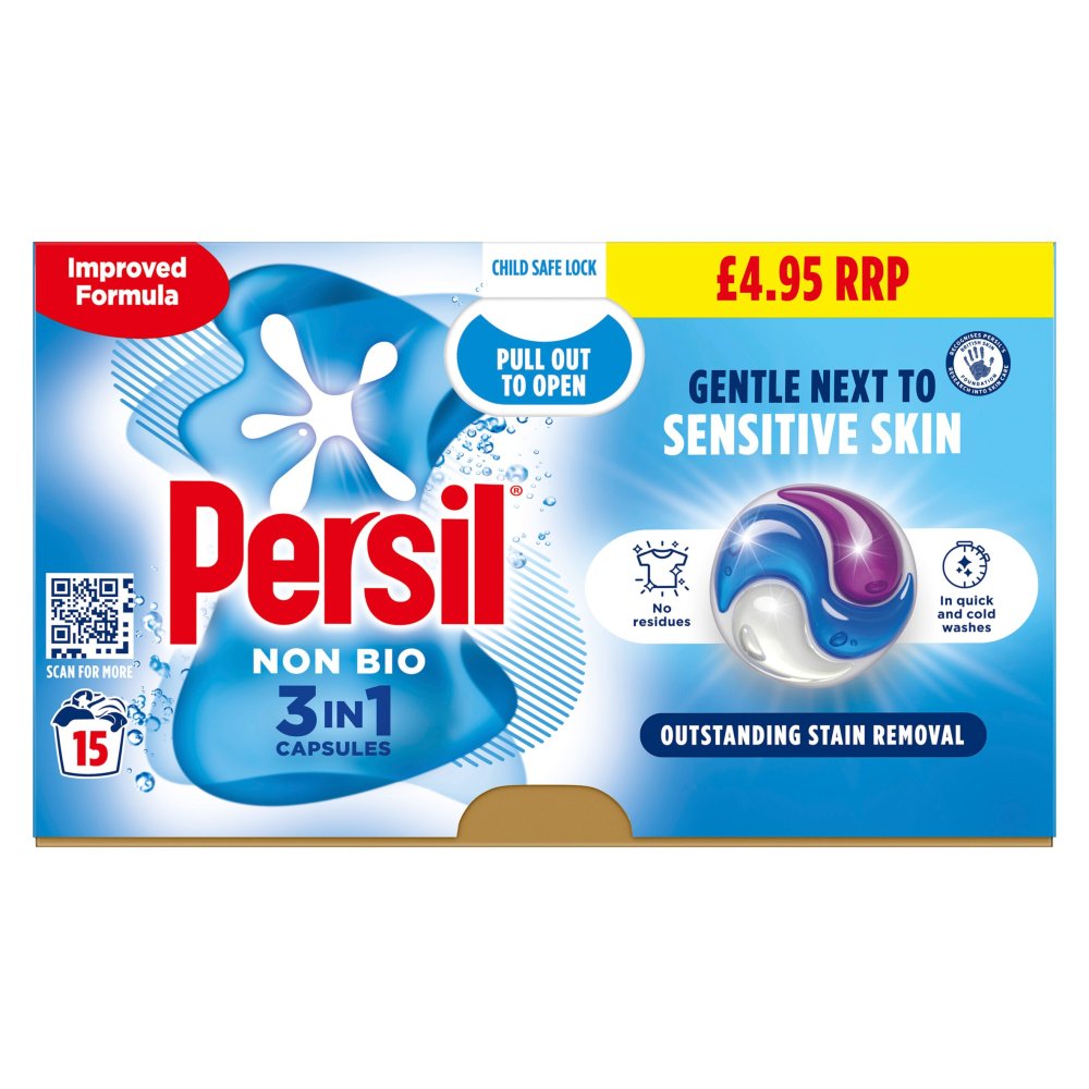 Persil 3 in 1 Washing Capsules Non Bio 15 Washes 