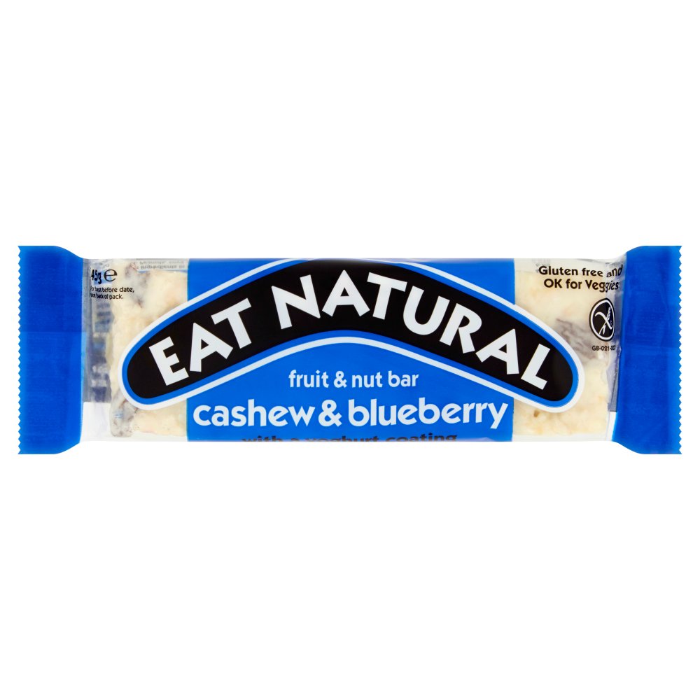 Eat Natural Fruit & Nut Bar Cashew & Blueberry with a Yoghurt Coating 45g