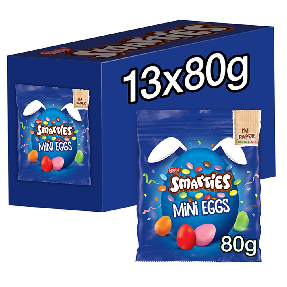 Smarties Milk Chocolate Mini Eggs Sharing Bag 80g