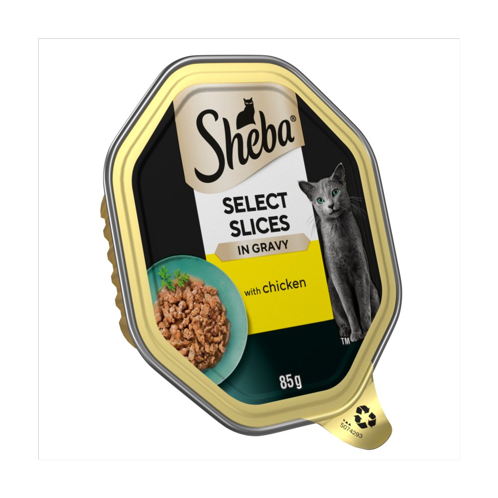 Sheba Select Slices Adult Cat Food Tray with Chicken in Gravy 85g