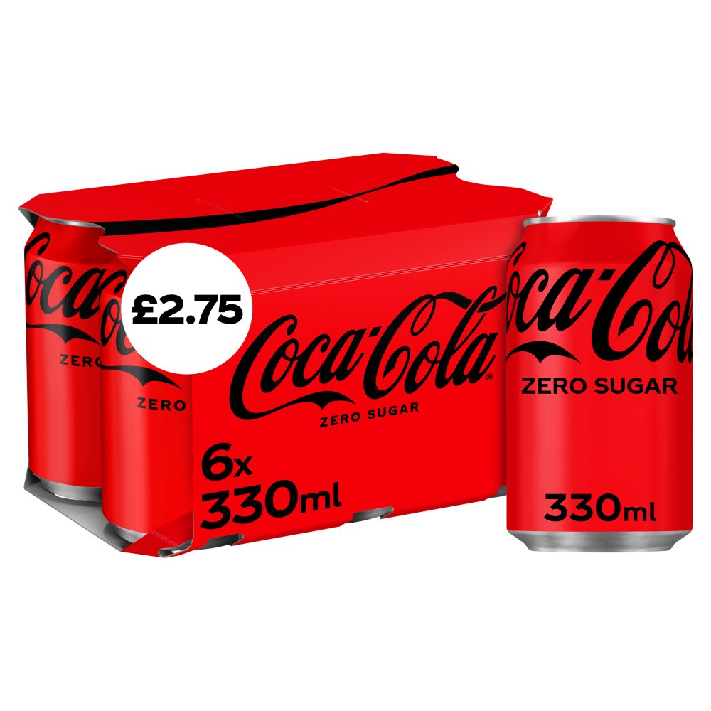 Coca-Cola Zero Sugar 6 x 330ml PM £2.75