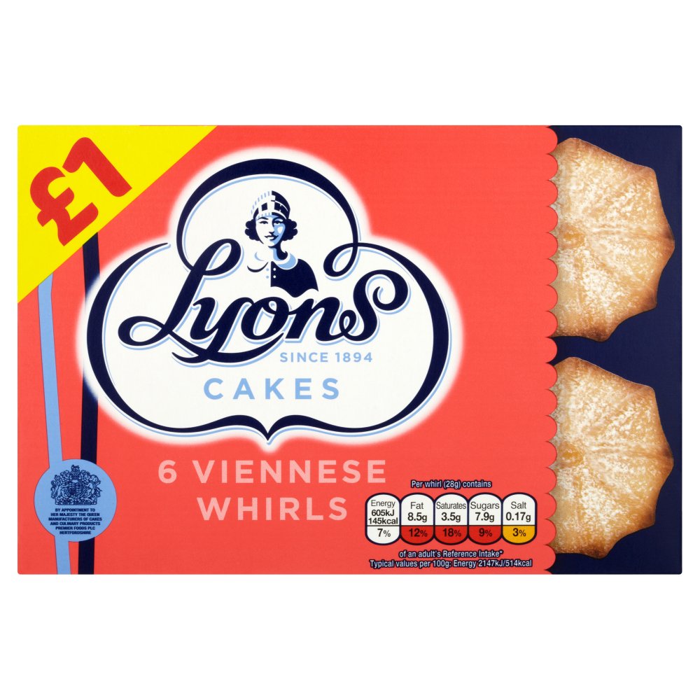 Lyons Cakes 6 Viennese Whirls | Bestway Wholesale