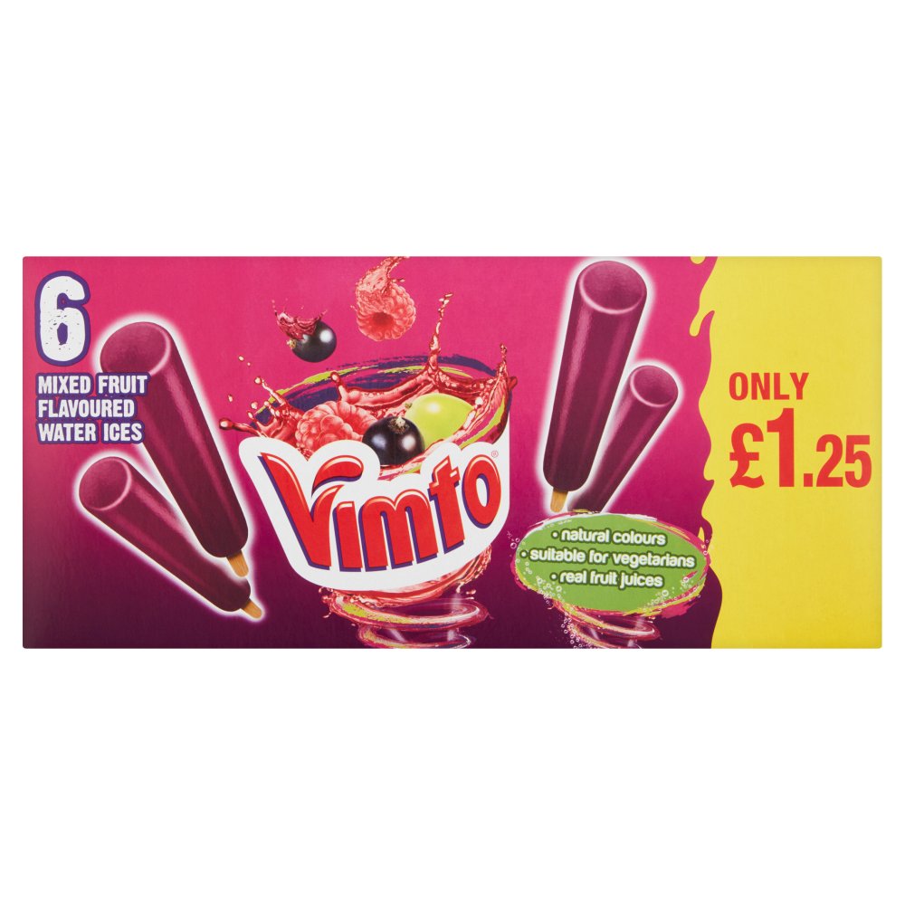 Vimto Mixed Fruit Flavoured Water Ices 6 x 45ml