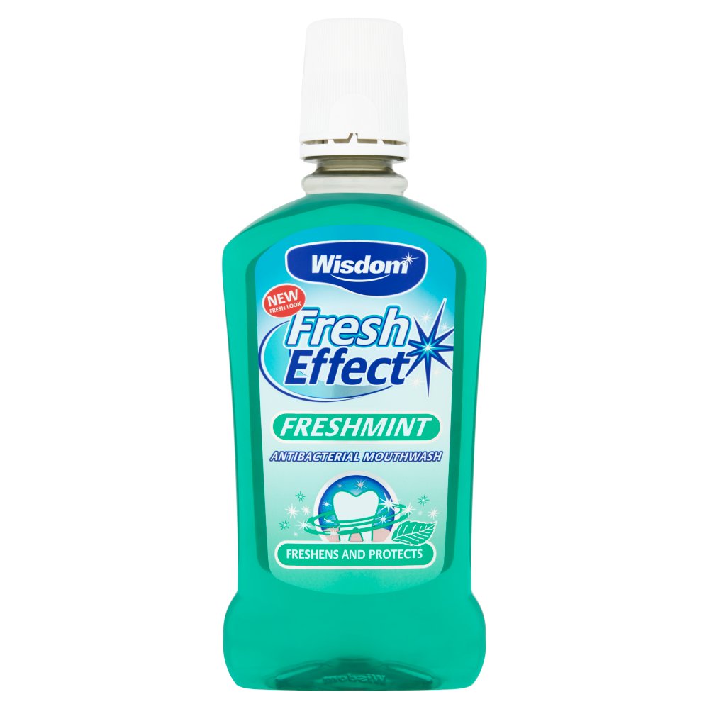 Wisdom Fresh Effect Freshmint Antibacterial Mouthwash 500ml