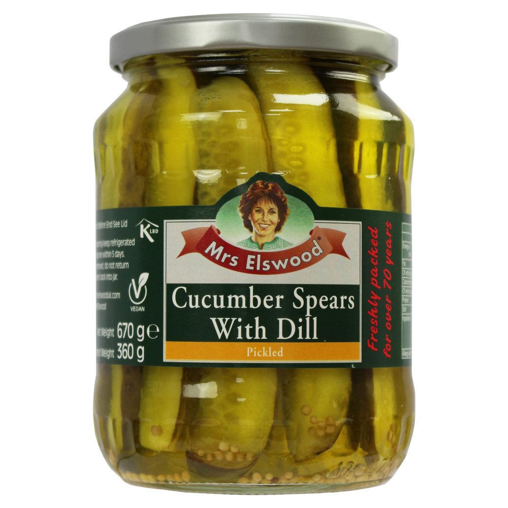 Mrs Elswood Cucumber Spears with Dill Pickled 670g