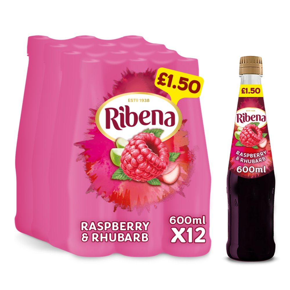 Ribena Raspberry and Rhubarb Squash 600ml PMP £1.50