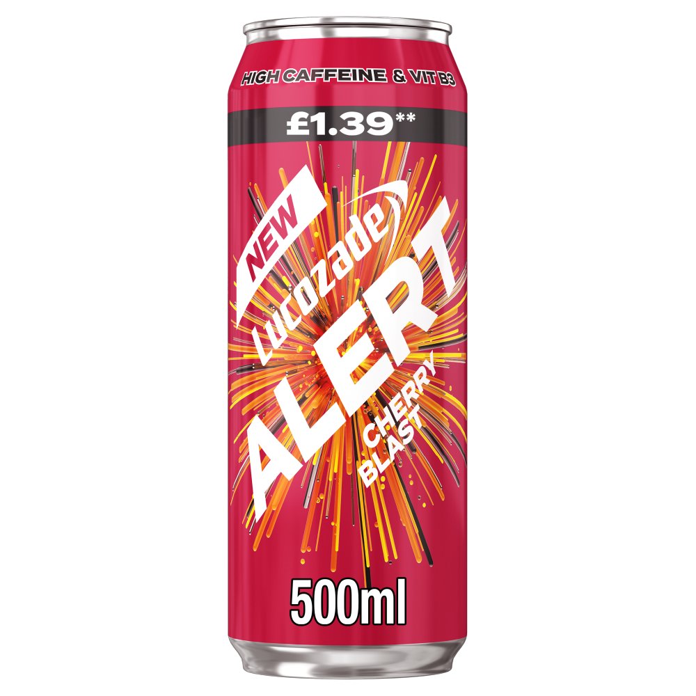 Lucozade Alert Cherry Blast Energy Drink 500ml PMP £1.39