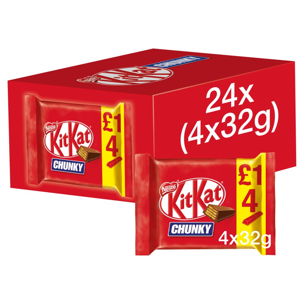 Kit Kat Chunky Milk Chocolate Bar 32g 4 Pack £1