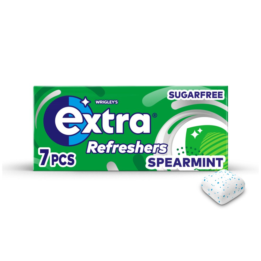 Extra Refreshers Spearmint Sugar Free Chewing Gum Handy Box 7pcs
