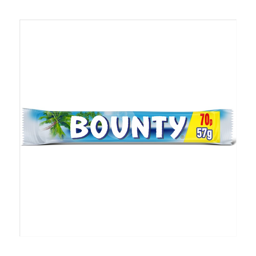 Bounty Coconut & Milk Chocolate Snack Bar £0.70 PMP Duo 57g