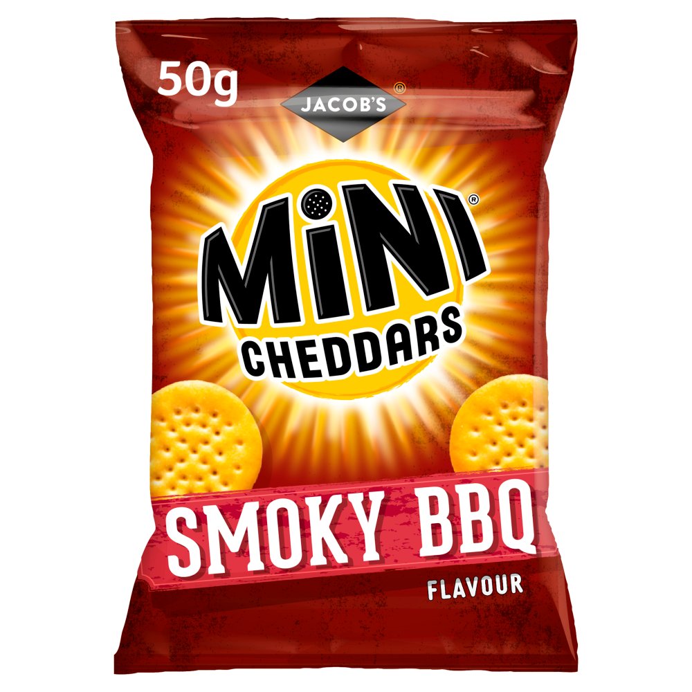 Jacob's Mini Cheddars Smoky BBQ Baked Snacks Grab Bag 50g