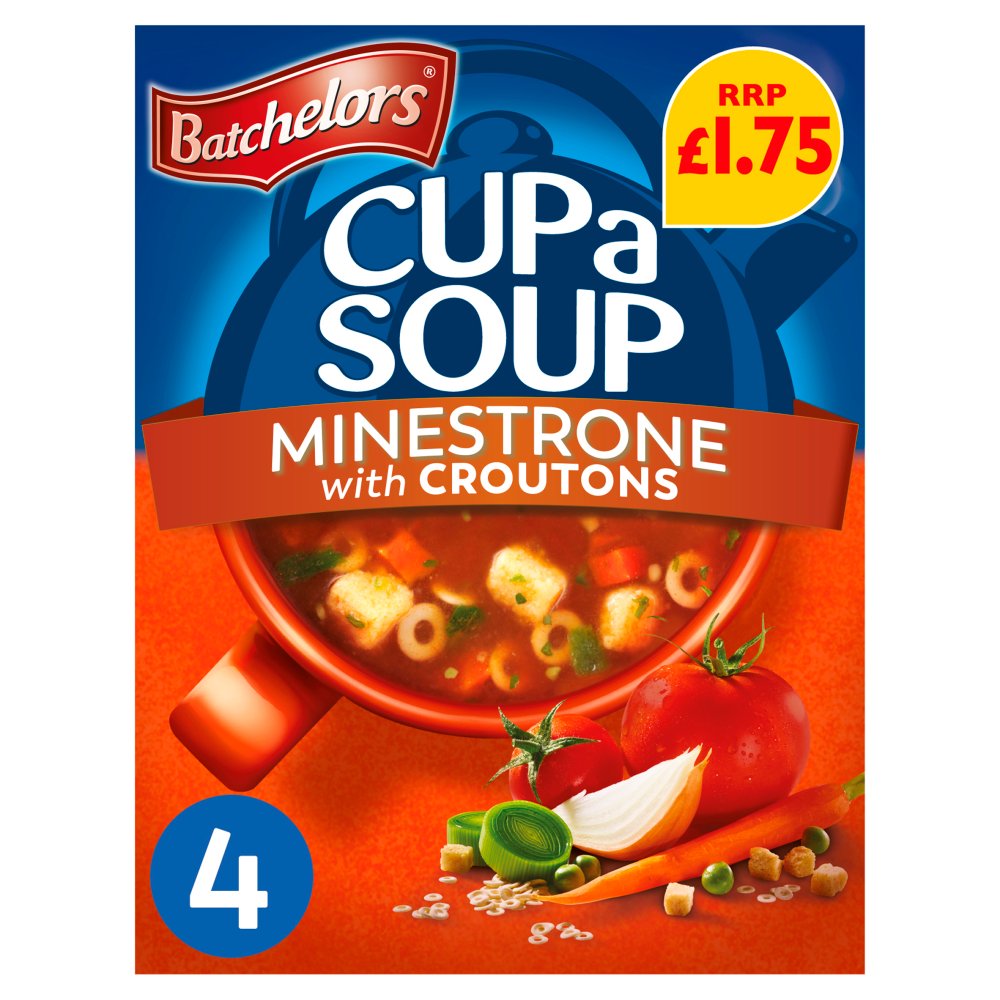 Batchelors Cup a Soup Minestrone with Croutons 4 Instant Soup Sachets 94g