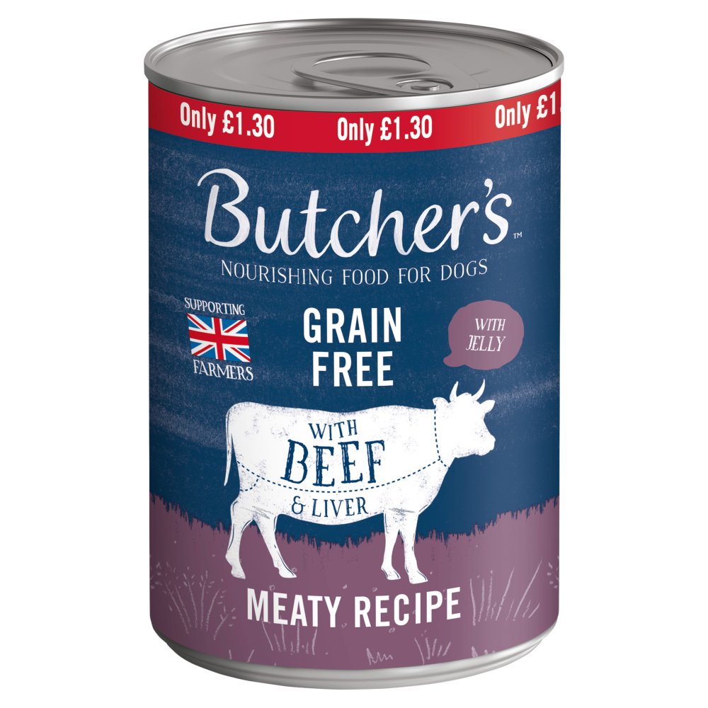 Butcher's Beef & Liver Dog Food Tin 400g £1.30