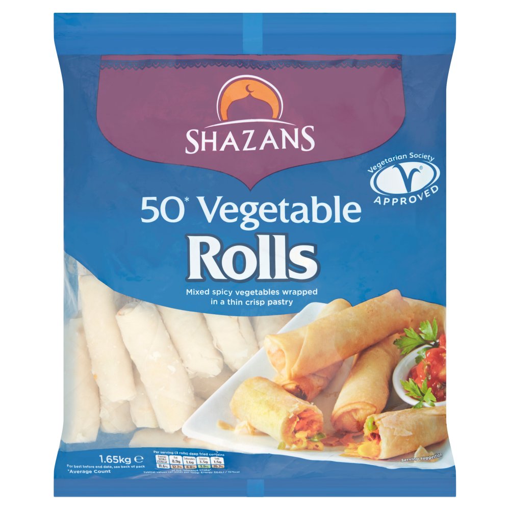 Shazans 50 Vegetable Rolls 1.65kg