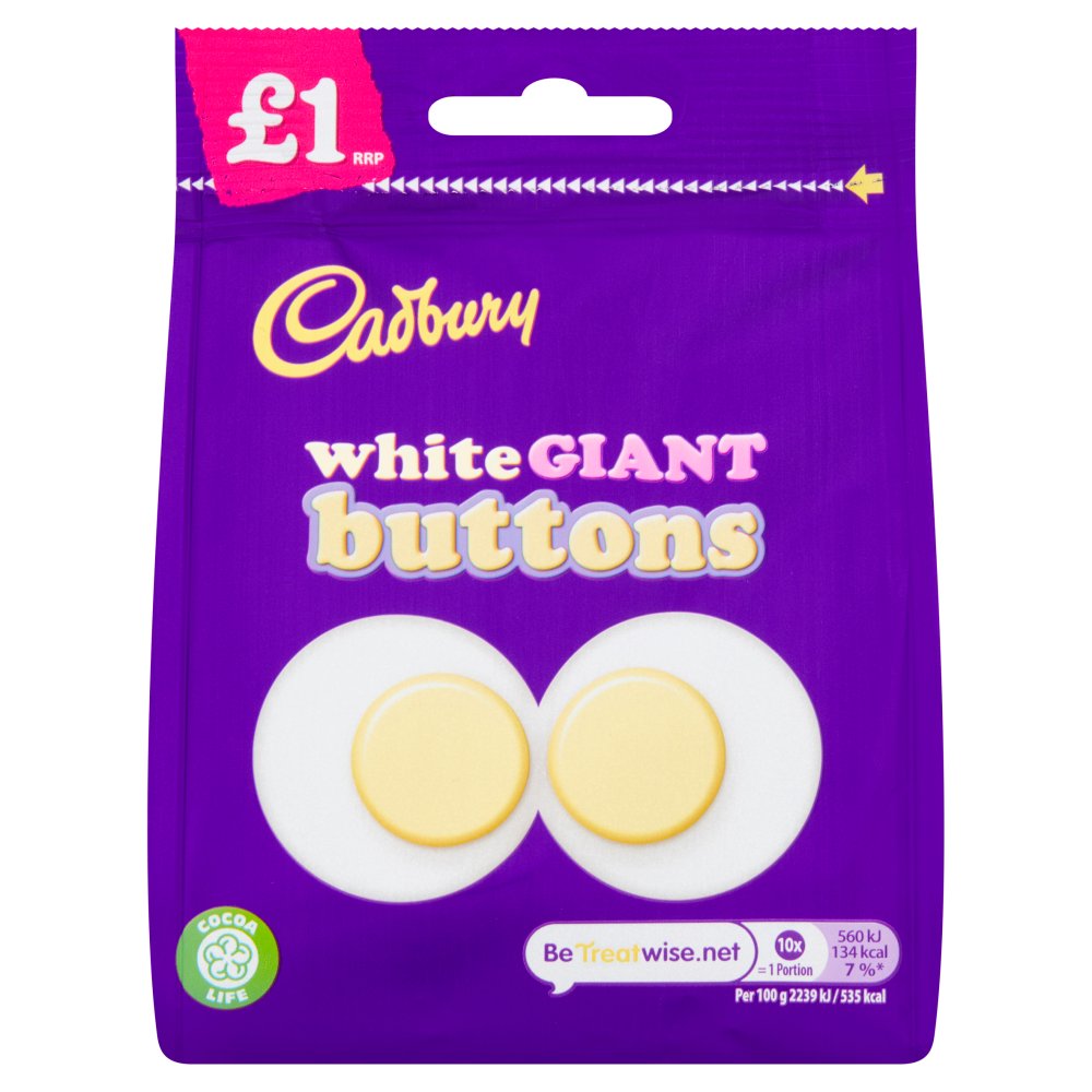 Cadbury White Giant Buttons Chocolate Bag £1 95g
