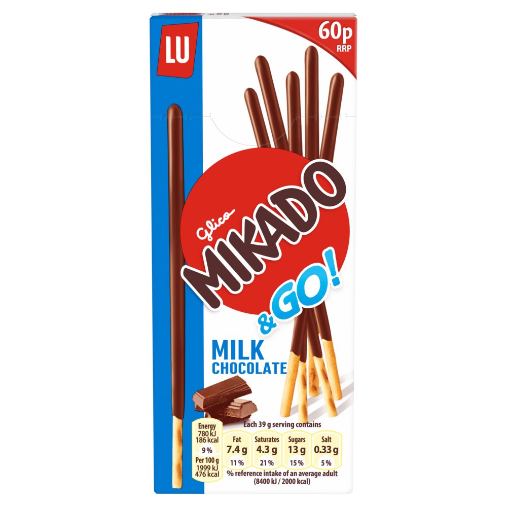 Mikado Go Milk Chocolate 60p 39g