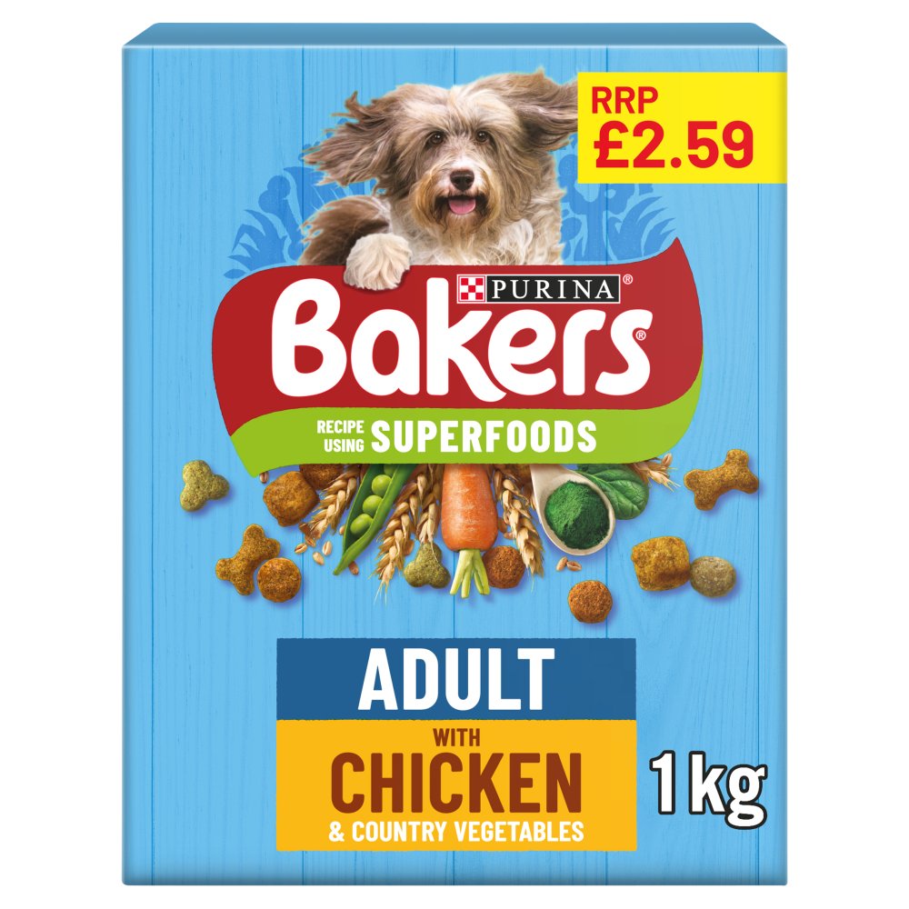 BAKERS Adult Chicken with Vegetables Dry Dog Food 1kg PMP