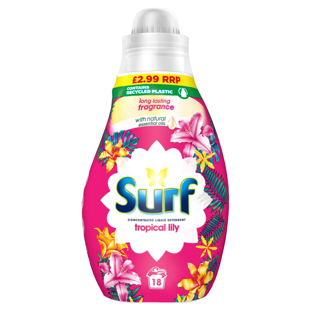 Surf Concentrated Liquid Laundry Detergent Tropical Lily 18 Washes PMP
