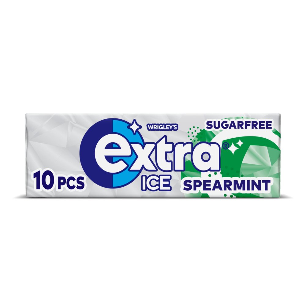 Extra Ice Spearmint Chewing Gum Sugar Free 10 Pieces