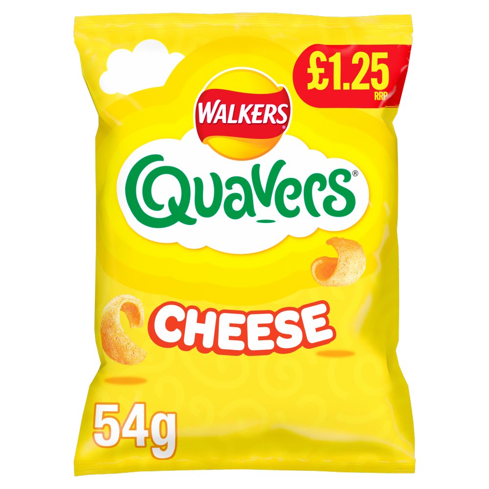 Walkers Quavers Cheese Snacks Crisps £1.25 RRP PMP 54g