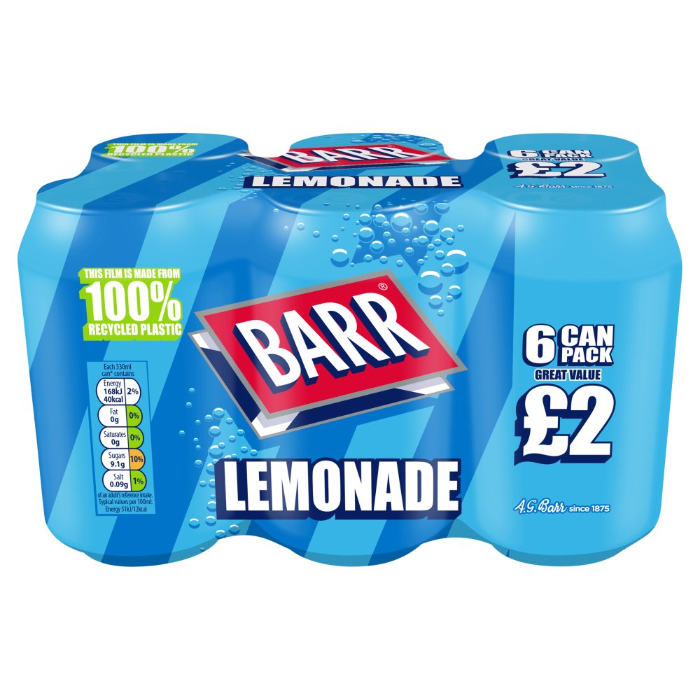 Barr Lemonade Cans 6 x 330ml