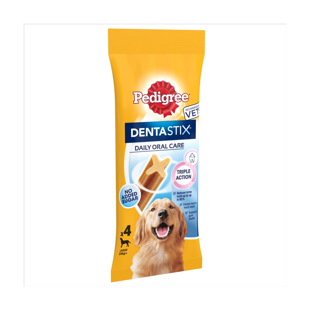Pedigree Dentastix Daily Adult Large Dog Treats 4 x Dental Sticks 154g