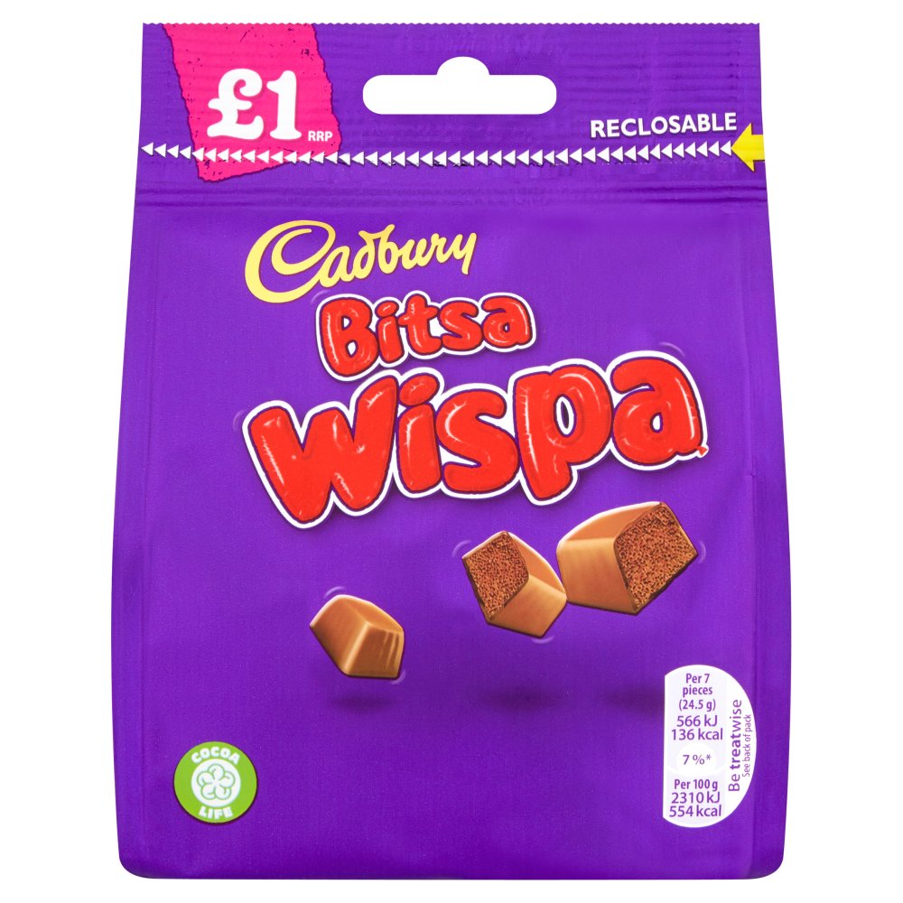 Cadbury Bitsa Wispa £1 Chocolate Bag 95g