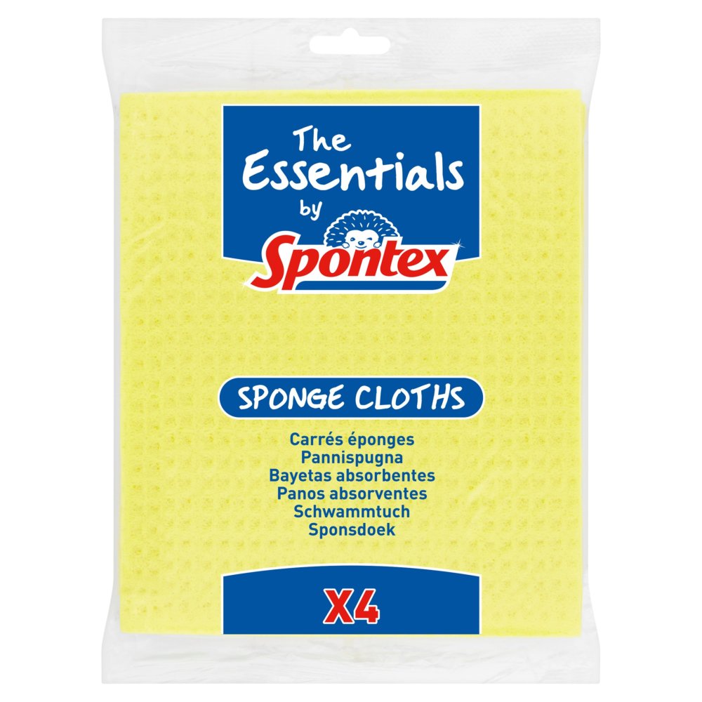 The Essentials by Spontex 4 Sponge Cloths