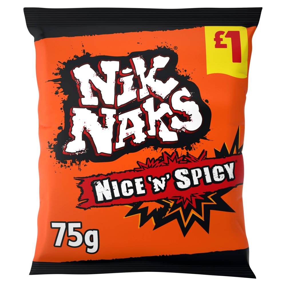 Nik Naks Nice 'N' Spicy Crisps 75g, £1 PMP