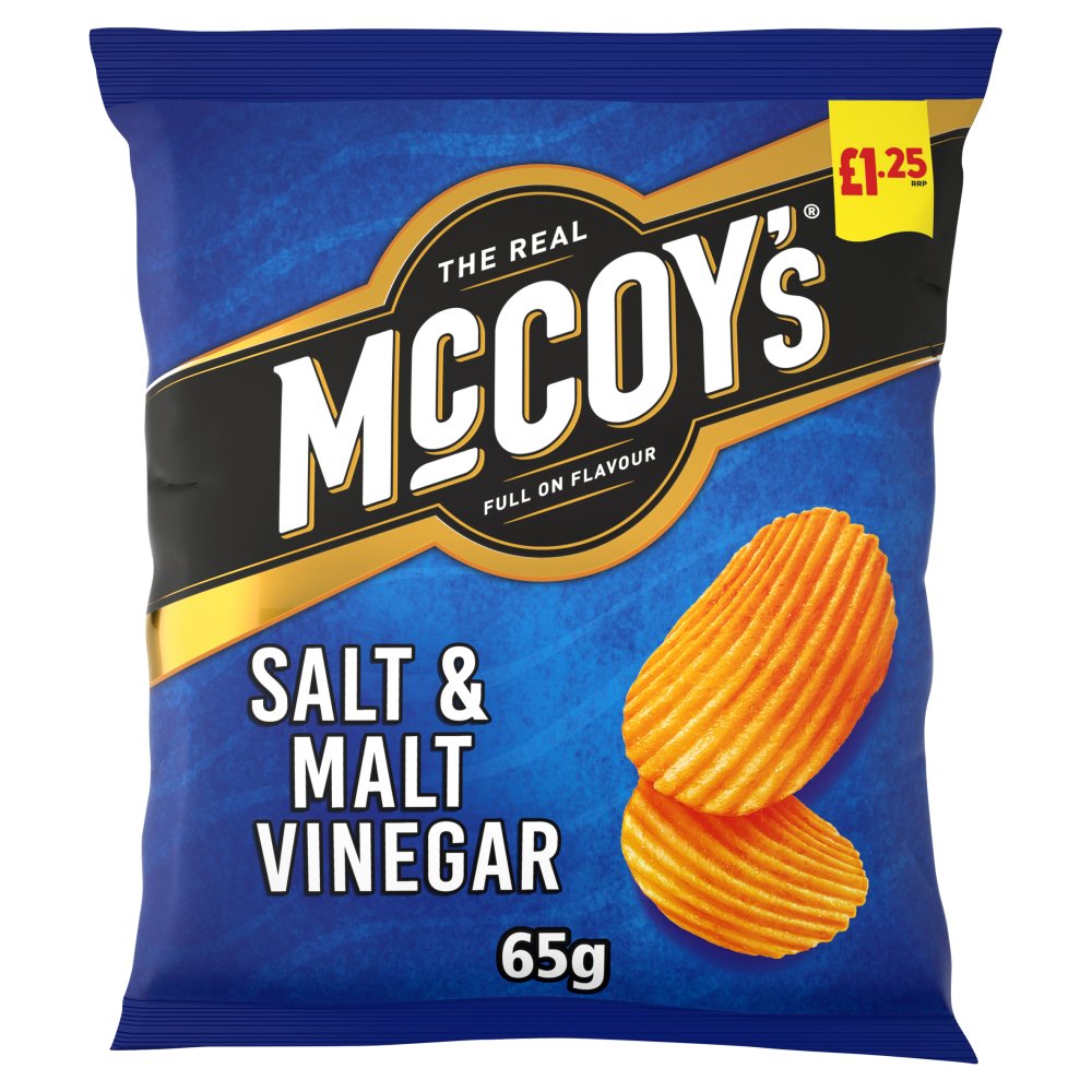 McCoy's Salt & Malt Vinegar Sharing Crisps 65g, £1.25 PMP