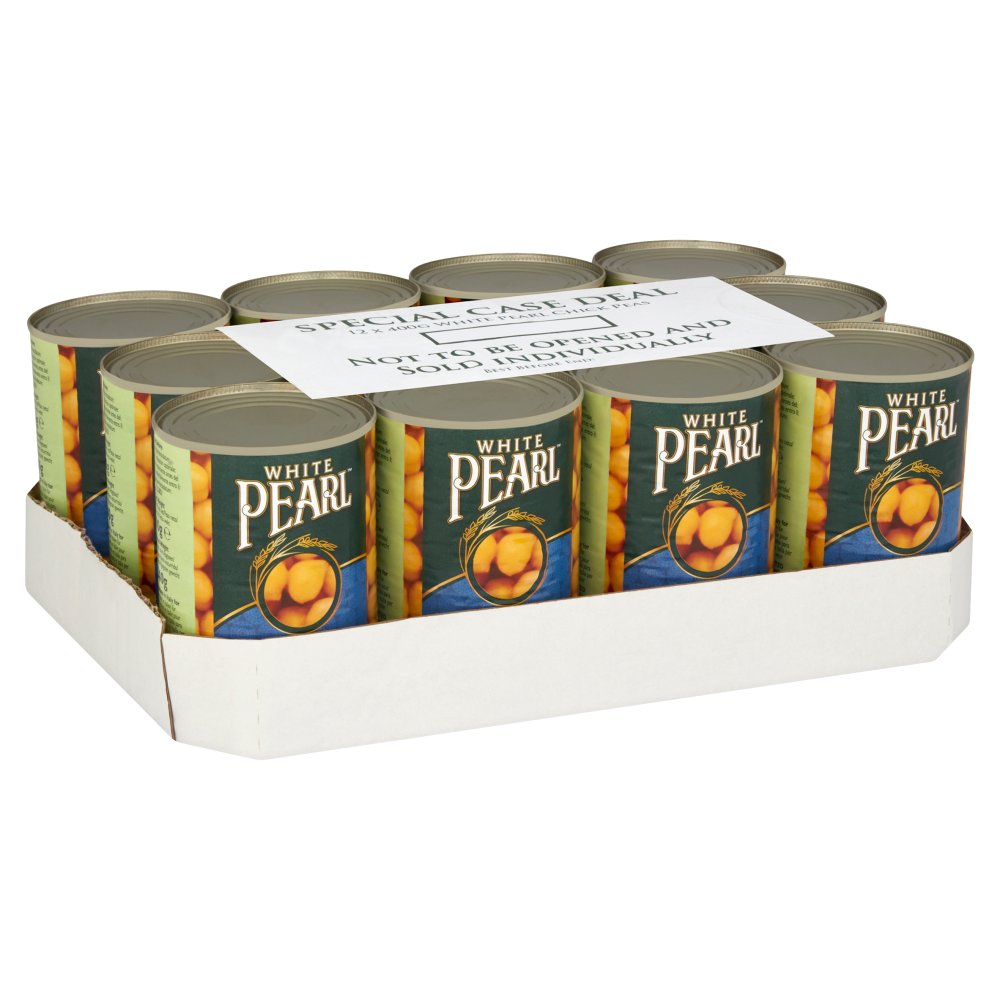 White Pearl Boiled Chick Peas in Salted Water 12 x 400g