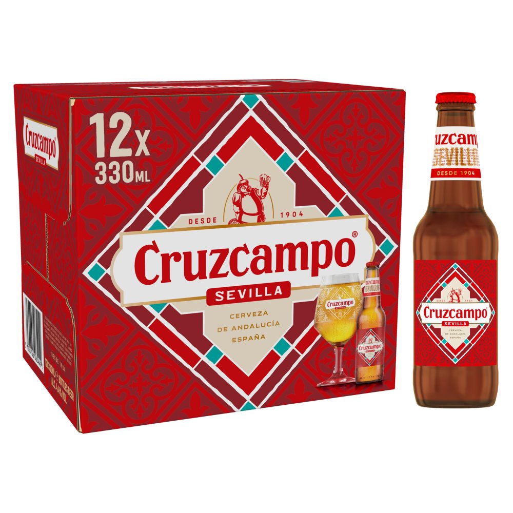 Cruzcampo Sevilla Lager Beer Bottle 12x330ml