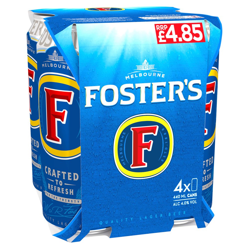 Foster's Lager Beer 4 x 440ml Can