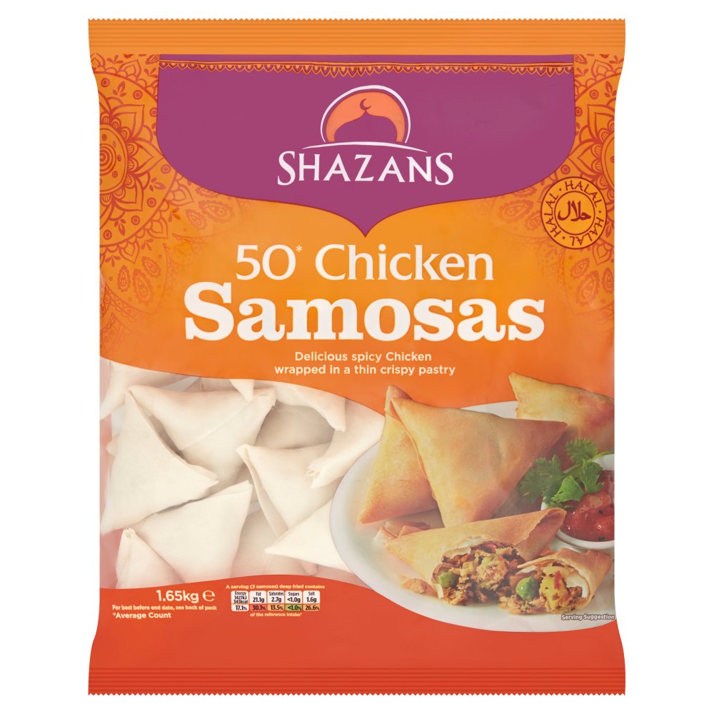 Shazans 50 Chicken Samosas 1.65kg
