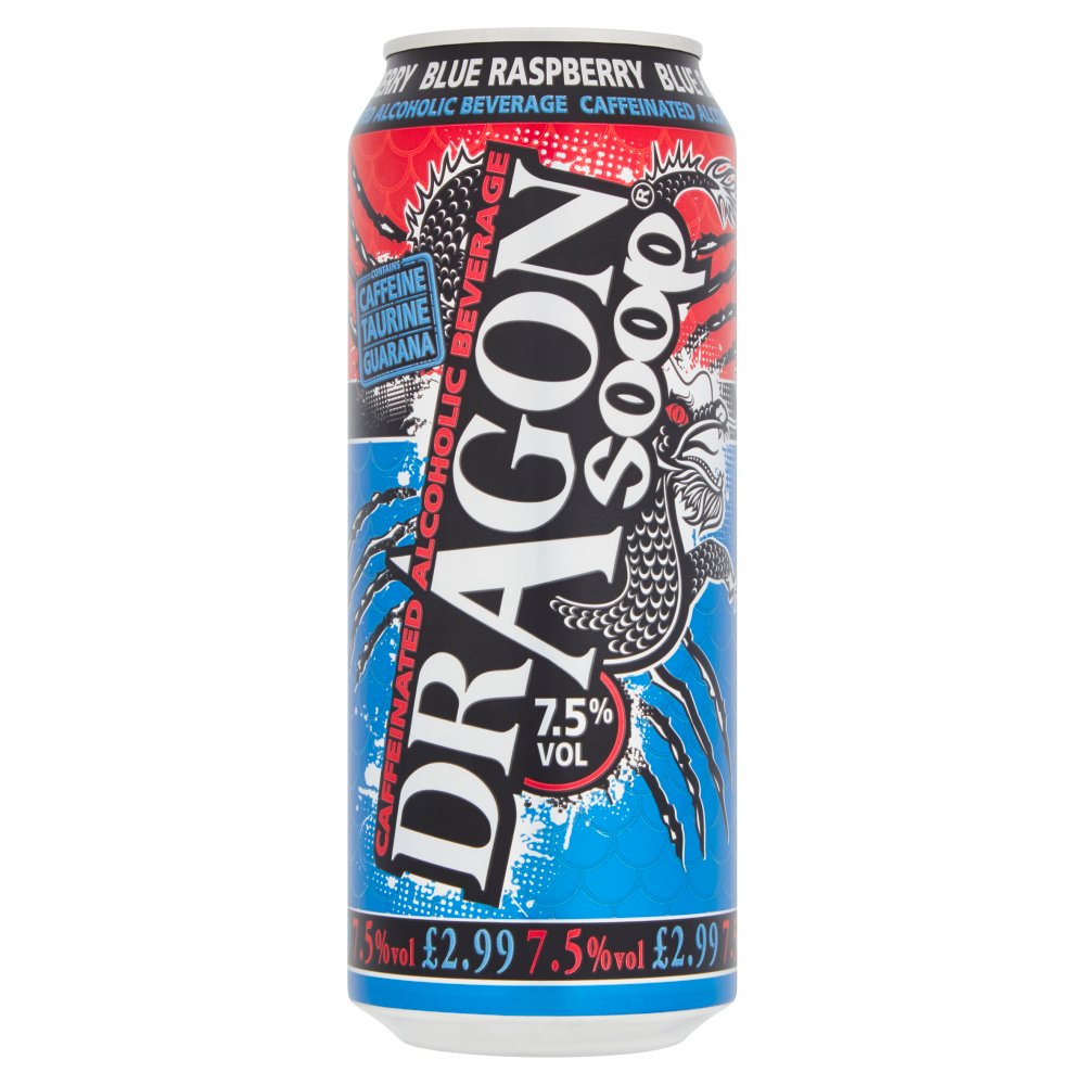 Dragon Soop Blue Raspberry Caffeinated Alcoholic Beverage 500ml