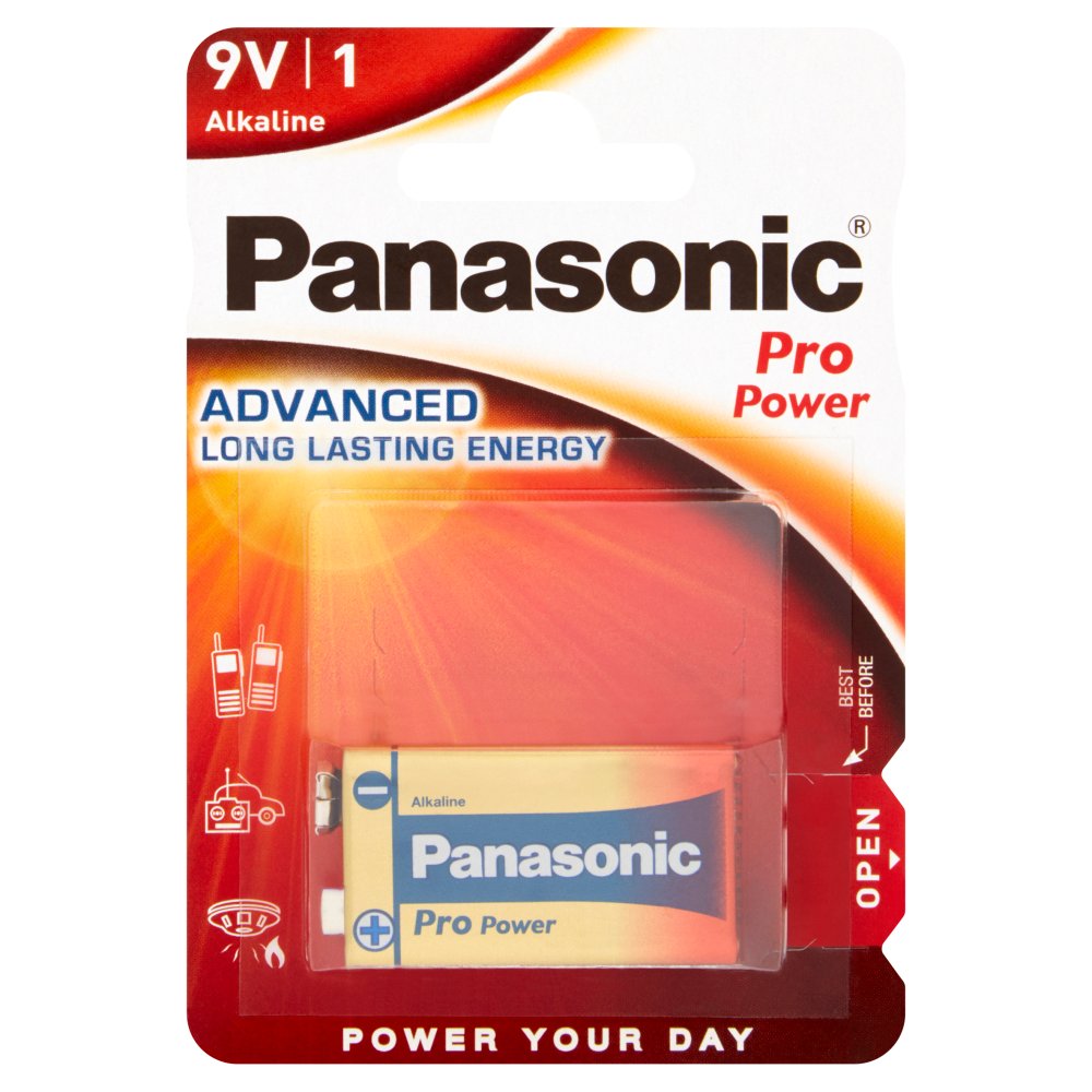 Panasonic Pro Power 9V Batteries Alkaline 1pk