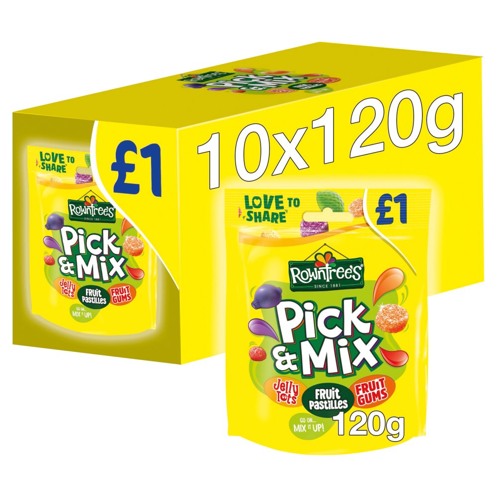 Rowntree's Pick & Mix Vegan Friendly Sweets Sharing Bag 120g PMP £1