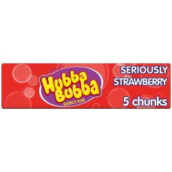 Hubba Bubba Seriously Strawberry Bubblegum 5 Chunky Chews