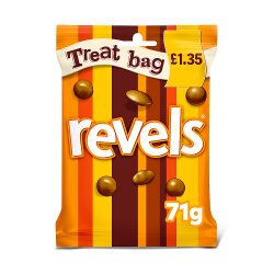 Revels Milk Chocolate with Raisins, Coffee or Orange Treat Bag £1.35 PMP 71g